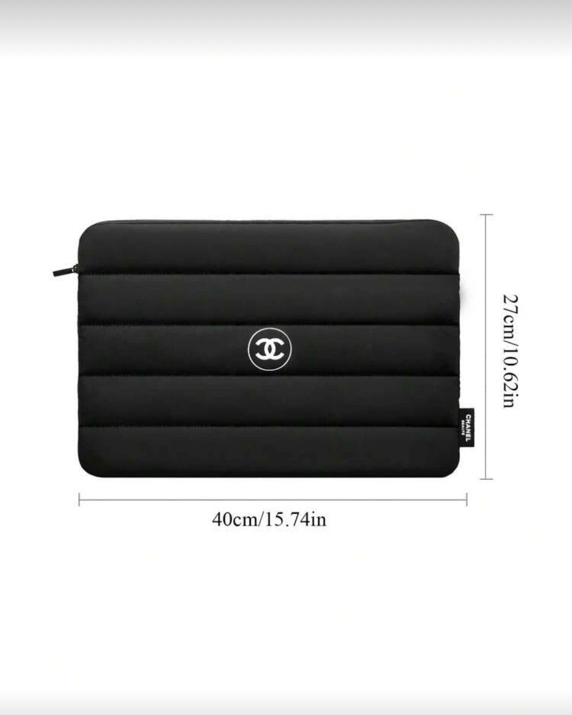CHANEL Inspired Stylish Black Laptop & Cosmetic Bag