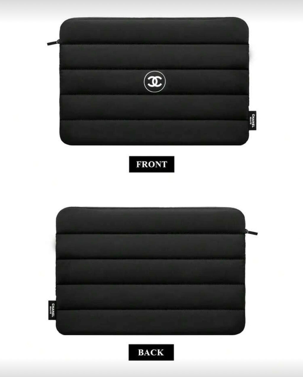 CHANEL Inspired Stylish Black Laptop & Cosmetic Bag